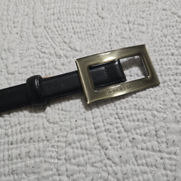 Giorgio Armani Black Leather Belt W/ Logo Buckle main image 10